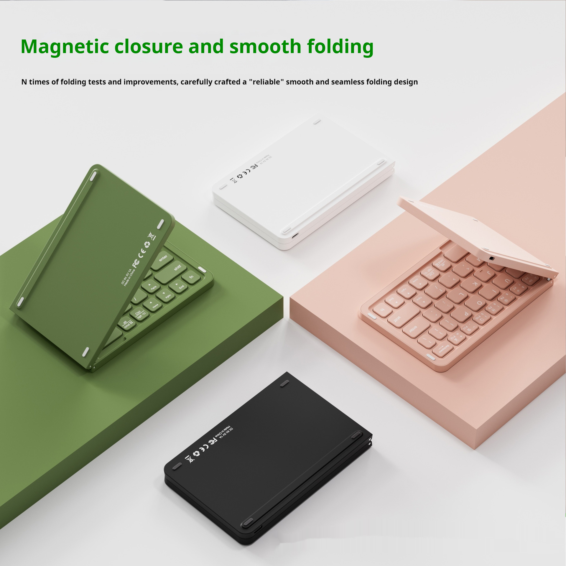 Wireless Bluetooth Notebook Computer Cellphone Office Mini-portable Double Folding Keyboard